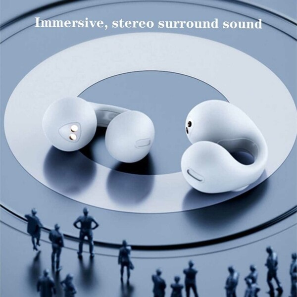 Øreklipp TWS Earklemmer Bluetooth 5.3 Trening Highspans White hvit