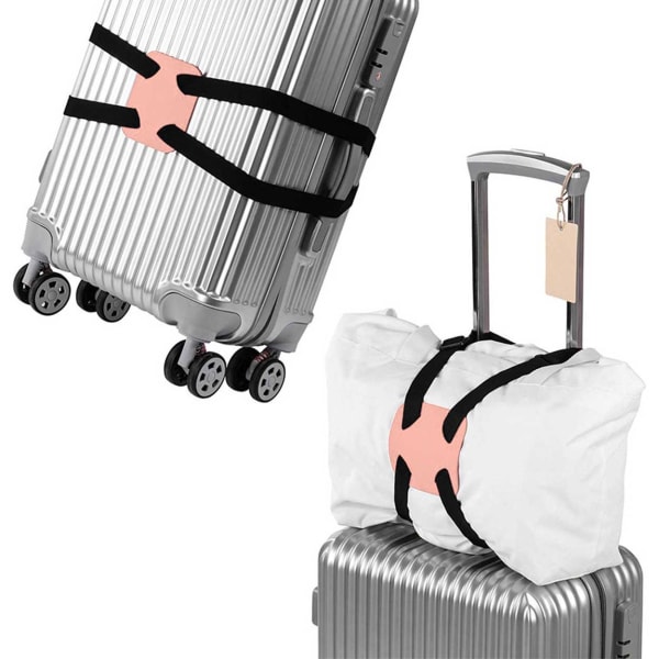 Väskhållare Bagageband - Fäst Väska Handbagage på Resväska svart