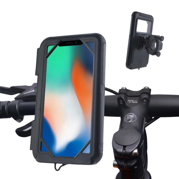 Mobil Holder Cykel - Vandtæt Bicycle Case Mobile 5.5-7.4 " sort
