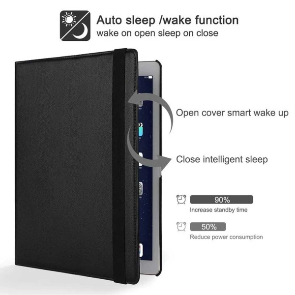 iPad Air 13" (M2) 360° Smart Cover Case PU-læder Sort sort