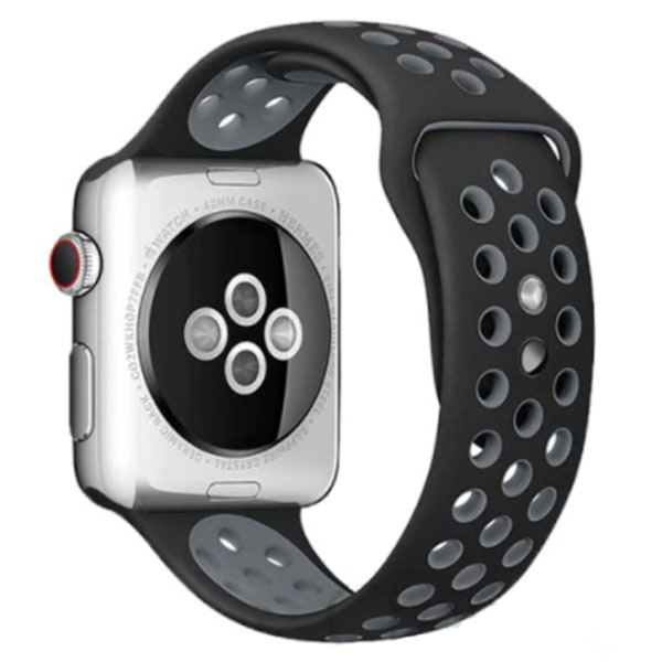 Apple Watch Kompatibel Armbånd 38/40/41 Silikone Sports Sort Grå sort