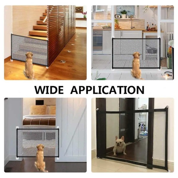Selvklæbende Hundeport og Børneport 180x75cm Sort sort