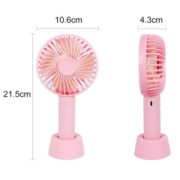 Mini bærbar ventilator med bordstativ USB genopladelig hvid hvid