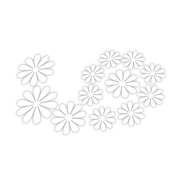 Väggdekoration 12-pack Blommor 3D Vit Väggdekal Stickers Väggdekor vit