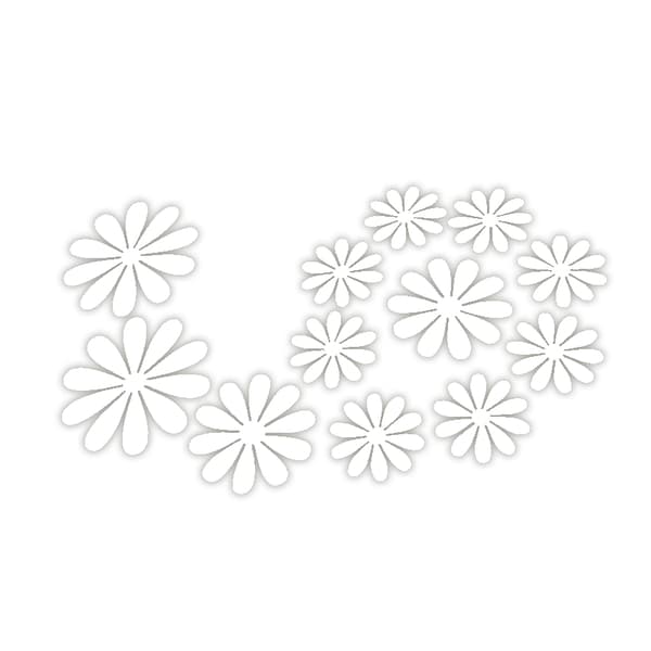 Veggdekorasjon 12-pack blomster 3d hvit veggoverførings klistremerker veggdekor hvit