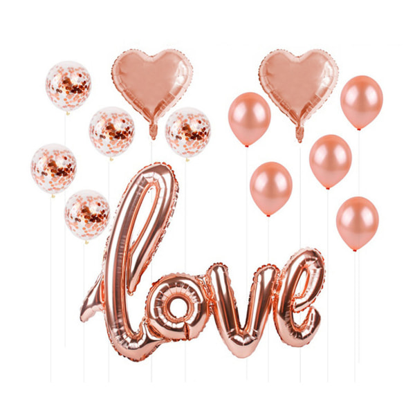 Love Kärlek Ballonger Bröllop Fest Bröllopsfest Glitter