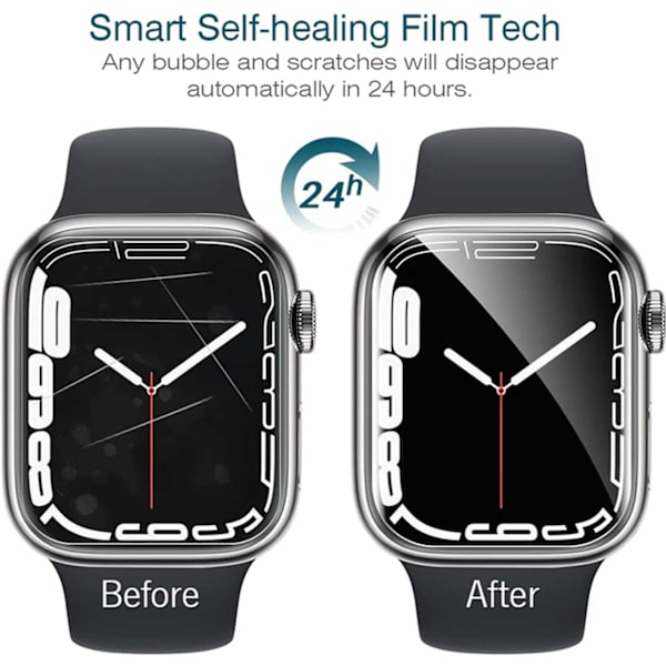 2-Pack Apple Watch 7/8 45 mm Screen Protector Kattava läpinäkyvä