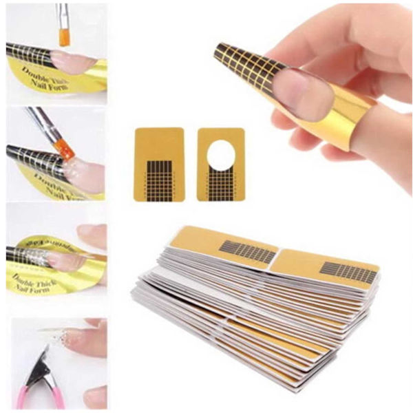 500 pcs negleskabeloner negleforme negleform neglestrøm guld