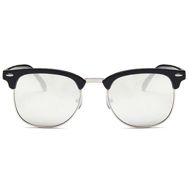 Black Clubmaster solbriller sølv spejlglas sort