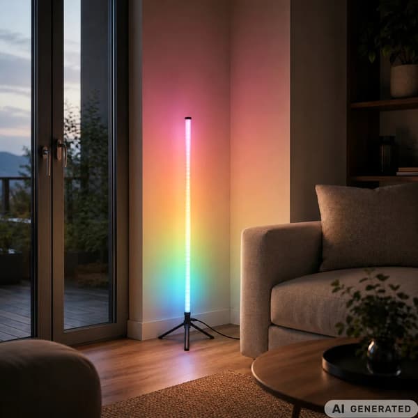 RGB LED Hjørnelampe 114cm Gulvlampe for Soverom med App