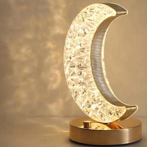 Ladattava pöytälamppu Crystal Moon LED RGB kulta