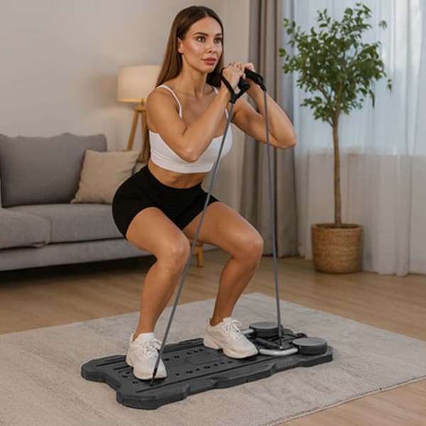 Multifunktionel Pilatesbræt Træningsredskab med Modstandsbånd