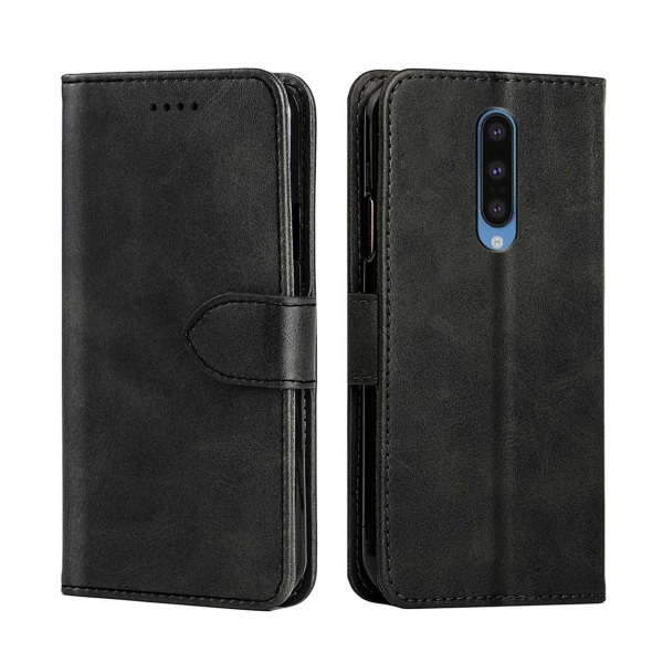 OnePlus 8 WALLET Læder Læder Taske Black sort