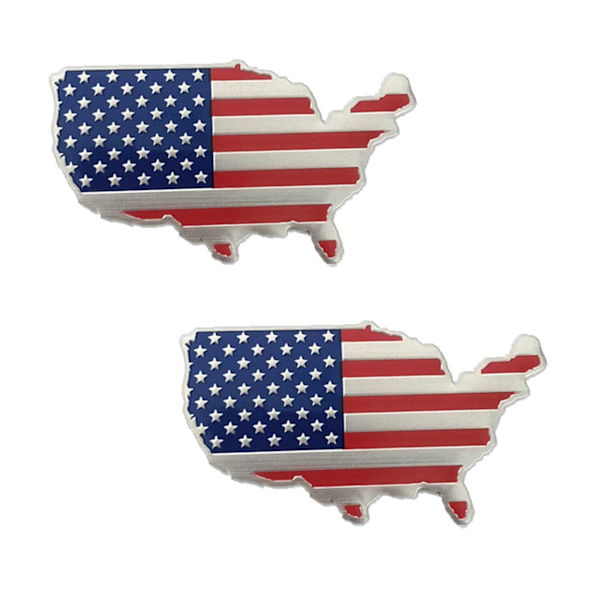 Amerikansk Flagga USA Bildekal 3D Dekal för Bil 2-pack flerfärgad