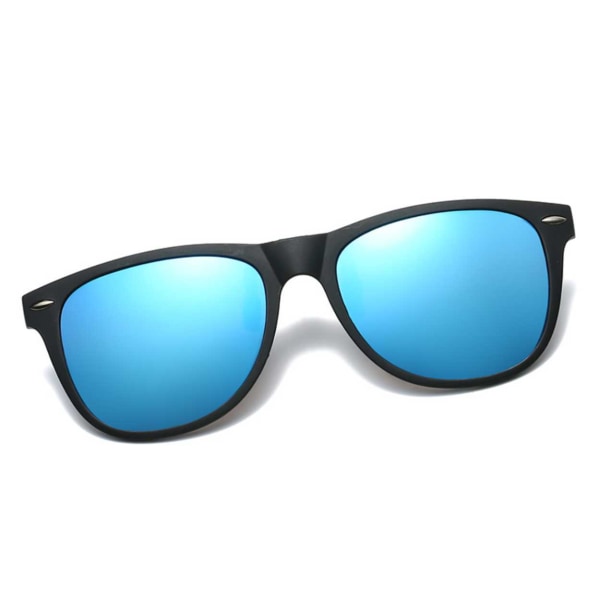 Polariserede Wayfarer Clip On Solbriller Flip Up Blå spejllinser blå