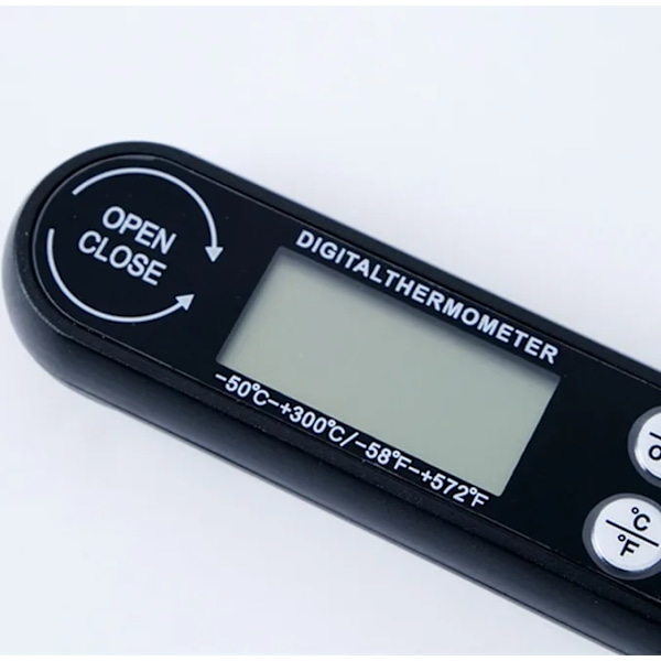 Vikbar Digital Kökstermometer Instant Read Svart svart