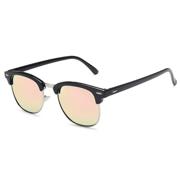 Sort klubmaster solbriller lyserød spejlglas sort