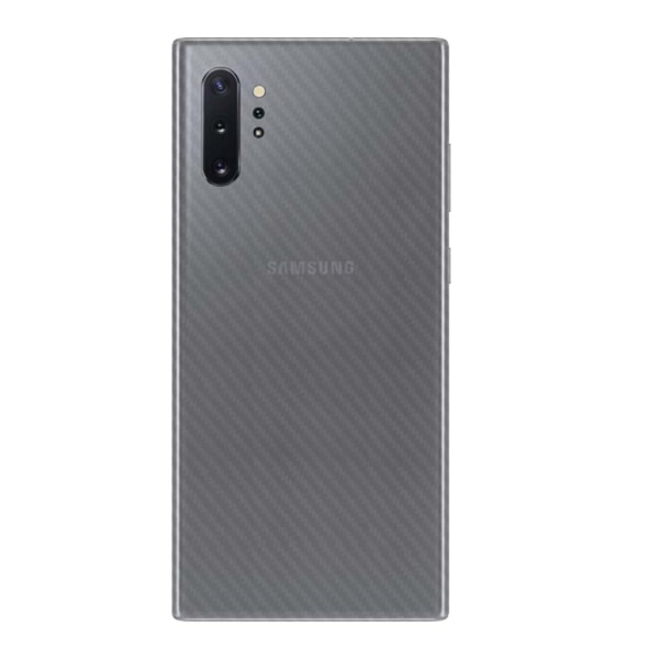 3-pakkaus Galaxy Note 10 Plus hiilikuitu ihonsuojakalvo takaisin läpinäkyvä