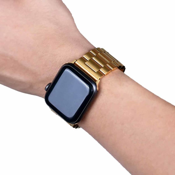 Apple Watch 1-8/SE/Ultra 42/44/45/49 Metall Länkarmband Guld guld