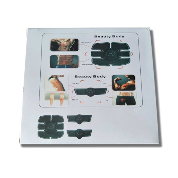 3-i-1 Elektronisk Muskelstimulator Träning 6-pack Magrutor EMS svart
