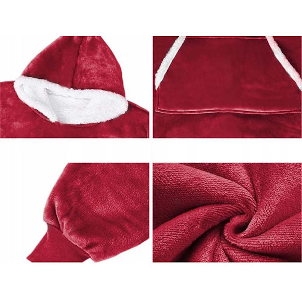 100% Bomull Oversize Blanket Snuggie Röd röd one size
