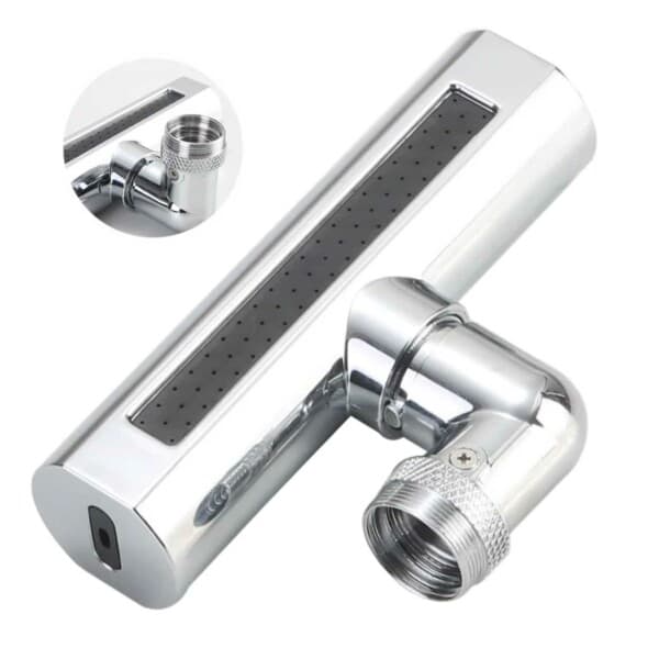 Kranmunstycke Kökskran med Vattenfall - 360 Roterande Adapter Silver silver