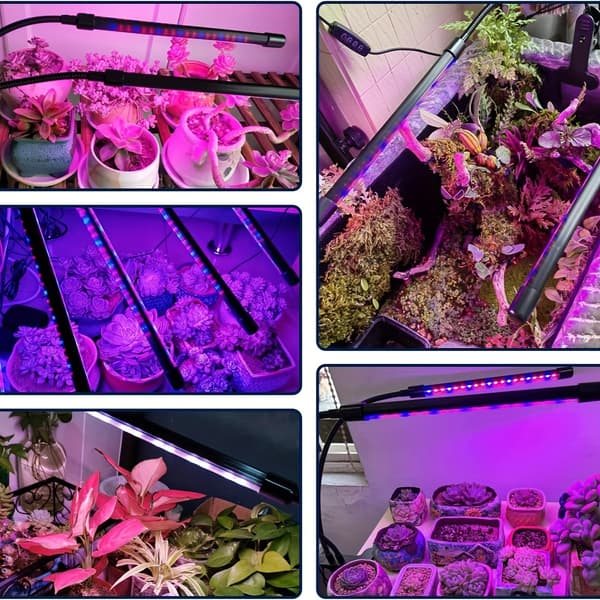 LED Växtbelysning - Trippel Växtlampa Full Spektrum med Klämma