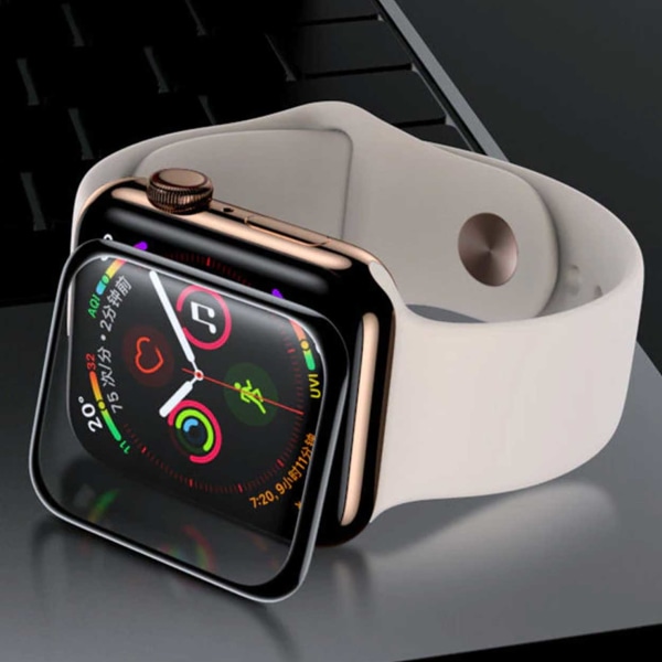 Apple Watch 1/2/3 38 mm näytönsuojaus [2-pack] 3D-käyränäytönsuojaus musta