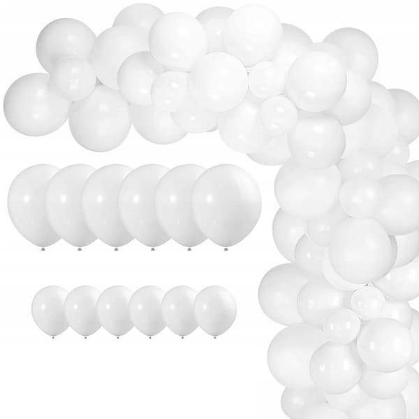 Hvide pastel latexballoner 100-pak 15 cm – Til luft og helium
