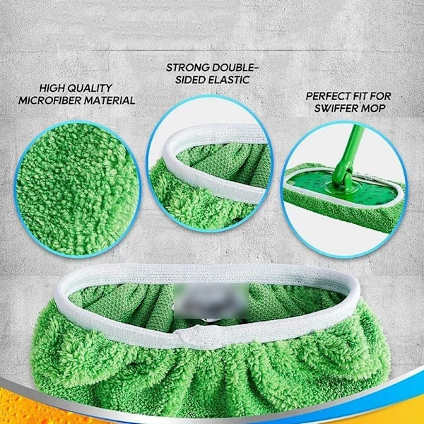 2-Pack Återanvändningsbar Sweeper Mikrofiberduk XL Grön 43x11,7cm grön