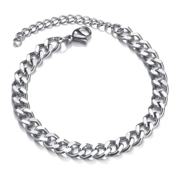 Justerbar Pansanlänk Kedjearmband Silver Kedja 7mm silver