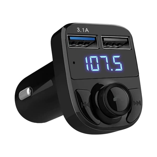Bluetooth FM-sender med 2x USB-lader svart