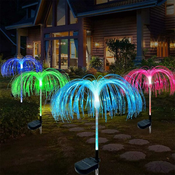 2-pakkainen Avatar-aurinkolamppu RGB-meduusa-meduusa-puutarhavalaistus maastoon musta