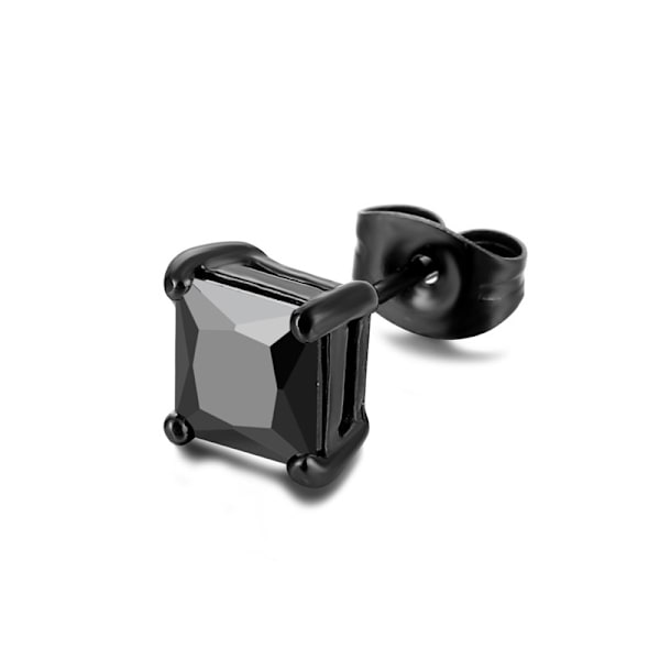 Piercing ørering Square Crystal CZ Black svart