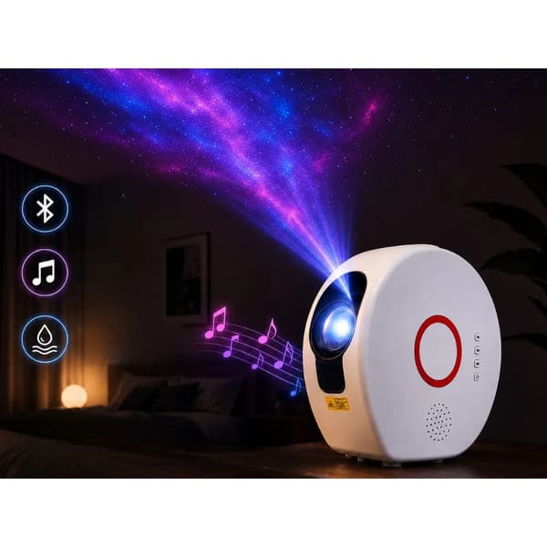 Stjerneprojektor Galaxy med Bluetooth-høyttaler