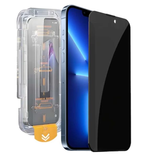 Enkel installering av iPhone 13 Mini Privacy Screen Protector HD herdet glass gjennomsiktig