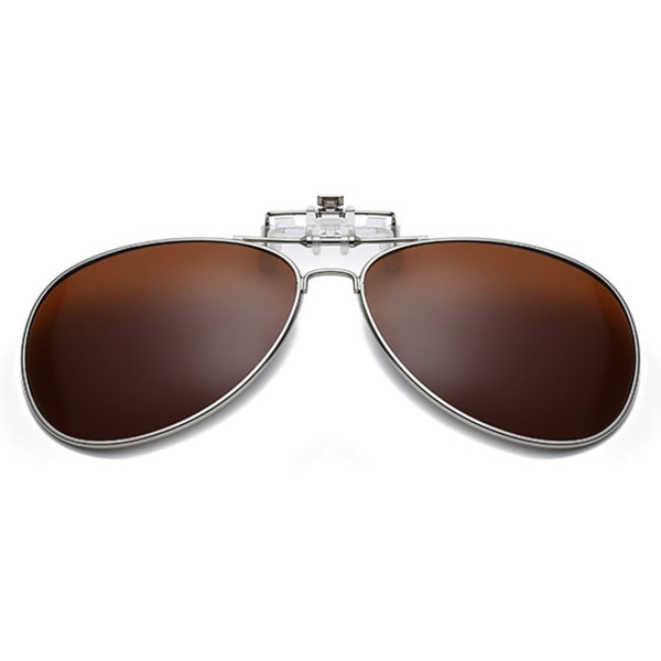 Klip -på pilot solbriller brun - fastgjort til eksisterende briller! brun