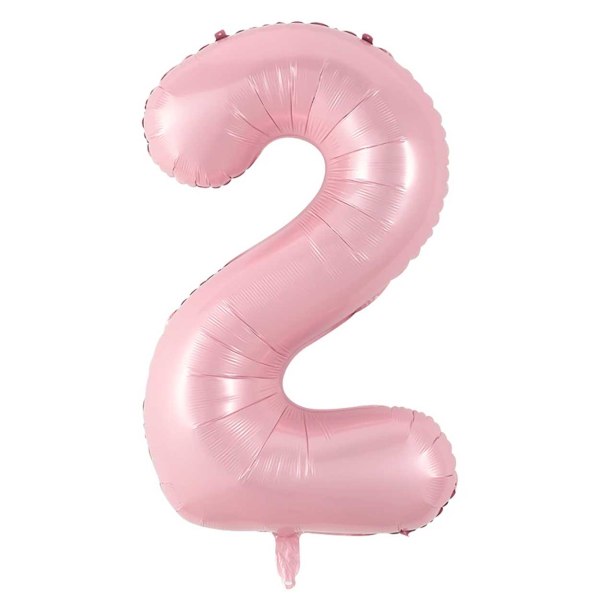Kæmpe 102cm nummer ballon pink nummer 2 ballon pink