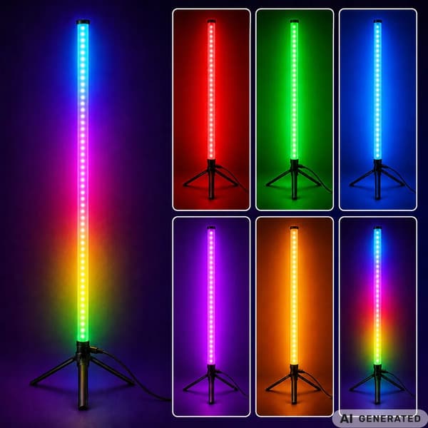 RGB LED Hjørnelampe 114cm Gulvlampe til Soveværelse med ca