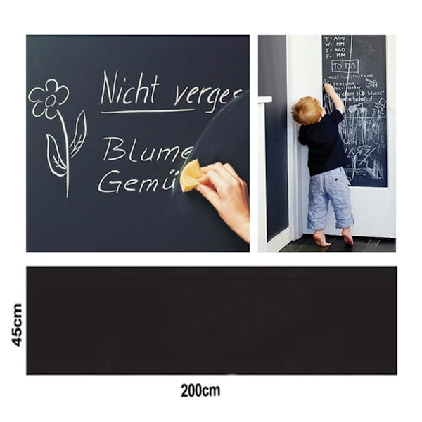 Wall Decal Big Slateboard Blackboard Blackboard 45x200cm sort