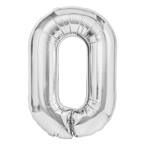 Folieballong Siffra 0 Silver 70 cm silver