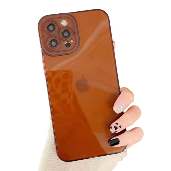 iPhone 12 ohut ruskea läpikuultava kuori läpinäkyvä läpinäkyvä