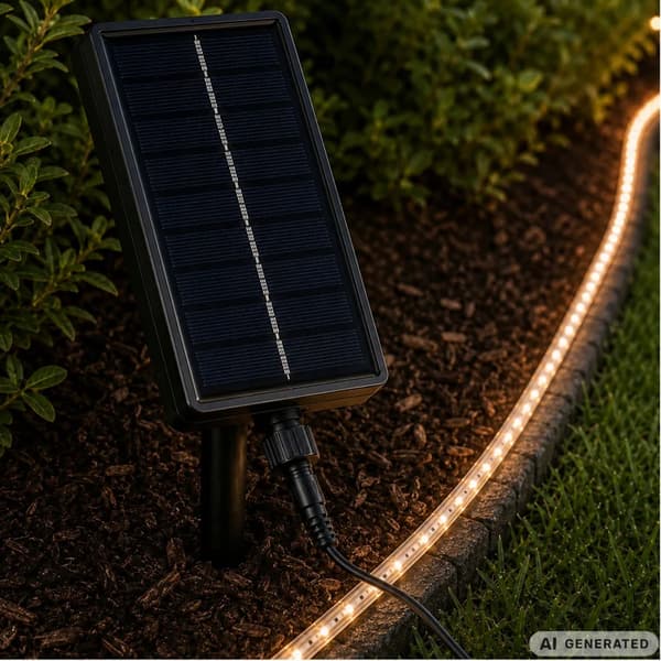 Solcell LED Strip 10m IP65 Vattentät med Fjärrkontroll