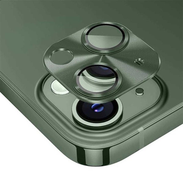 iPhone 13/13 Mini Kameraskydd Metall Härdat Glas Grön grön