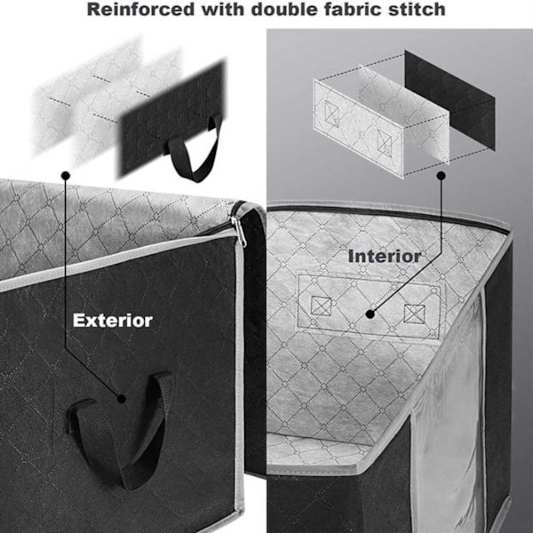 2-Pack Sängförvaring - Förvaring Under Sängen grå
