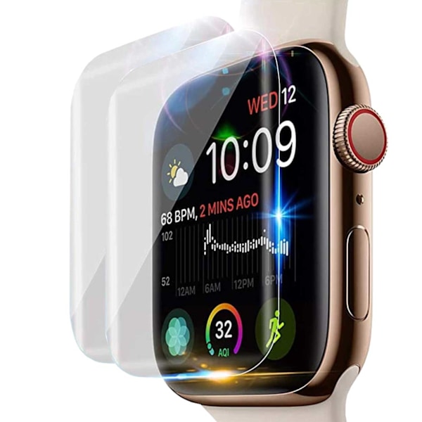 2-pack Apple Watch 1/2/3 38mm Skärmskydd Heltäckande transparent