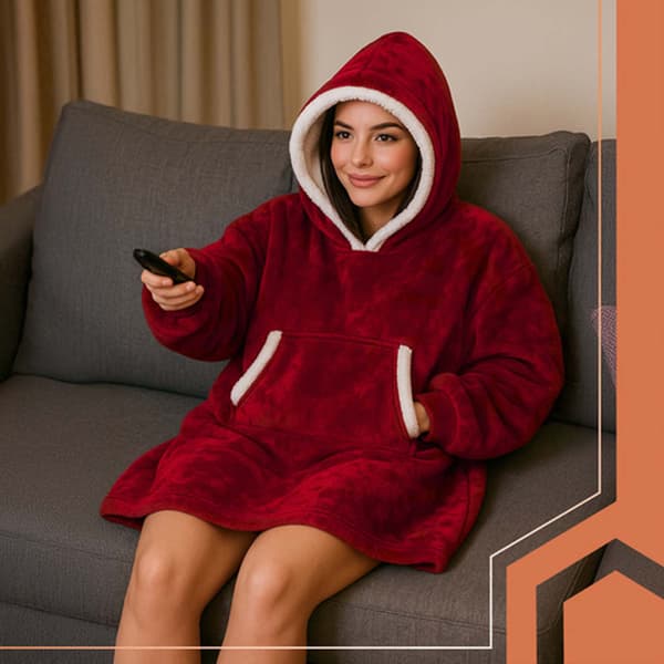 Ylisuuri fleece-huppariviltti Punainen punainen one size