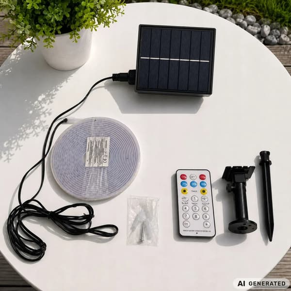 Solar LED Strip 5m IP65 vanntett med fjernkontroll