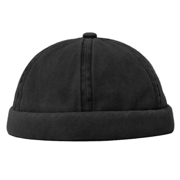 Vintage Urtvättad Miki Hat Mössa Beanie Docker Sotarmössa Svart svart