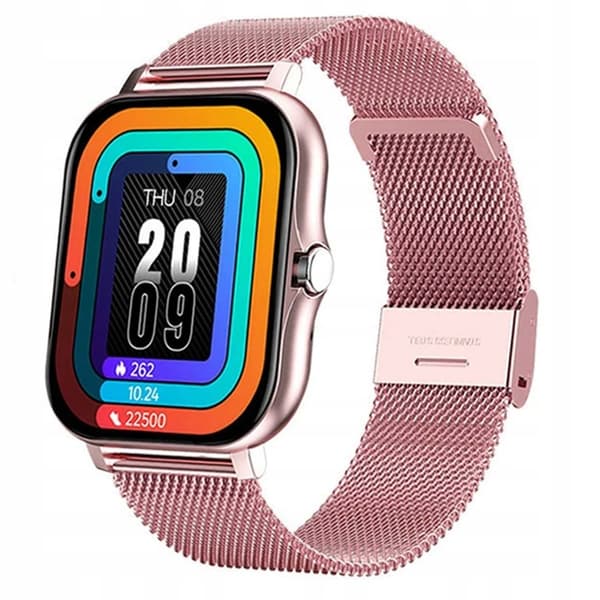 FitPro Android iOS Smartwatch med 2 armband, bluetooth och hälso-funktioner Rosa rosa